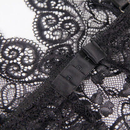 SUBBLIME - 953911 SILK AND LACE NIGHTGOWN + PANTIES BLACK S/M