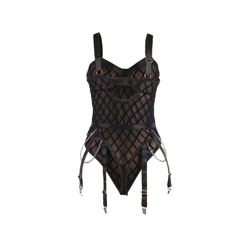 SUBBLIME - 9542277 BODY MED KJEDER + HÅNDBELTE SVART L/XL