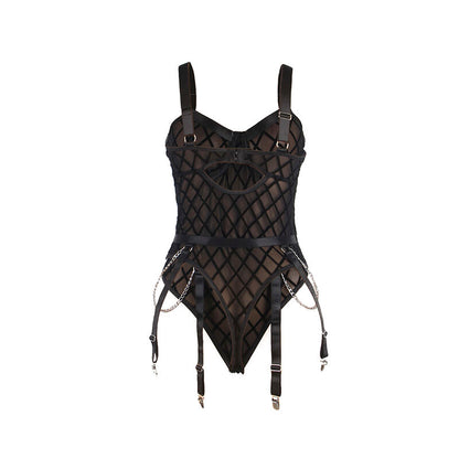 SUBBLIME - 9542277 BODY MED KJEDER + HÅNDBELTE SVART L/XL