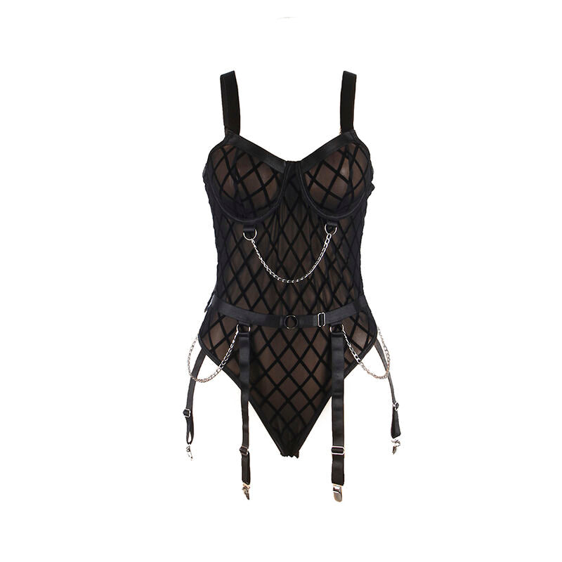 SUBBLIME - 9542277 BODY MED KJEDER + HÅNDBELTE SVART L/XL