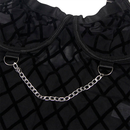 SUBBLIME - 9542277 BODY MED KJEDER + HÅNDBELTE SVART L/XL