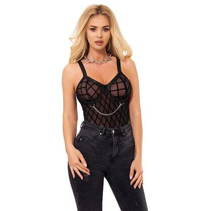 SUBBLIME - 9542277 BODY MED KJEDER + HÅNDBELTE SVART L/XL