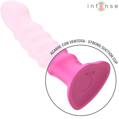 INTENS - CINDY VIBRATOR STØRRELSE L SPIRALDESIGN 10 VIBRASJONER ROSA FJERNKONTROLL