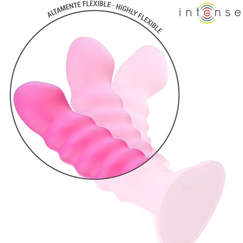 INTENS - CINDY VIBRATOR STØRRELSE L SPIRALDESIGN 10 VIBRASJONER ROSA FJERNKONTROLL