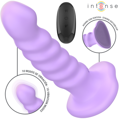 INTENS - BRENDA VIBRATOR STØRRELSE M SPIRALDESIGN 10 VIBRASJONER LILLA FJERNKONTROLL