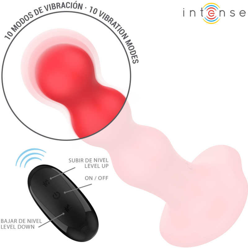 INTENSE - CODY VIBRATOR MED SUGEKOPP RØD FJERNKONTROLL