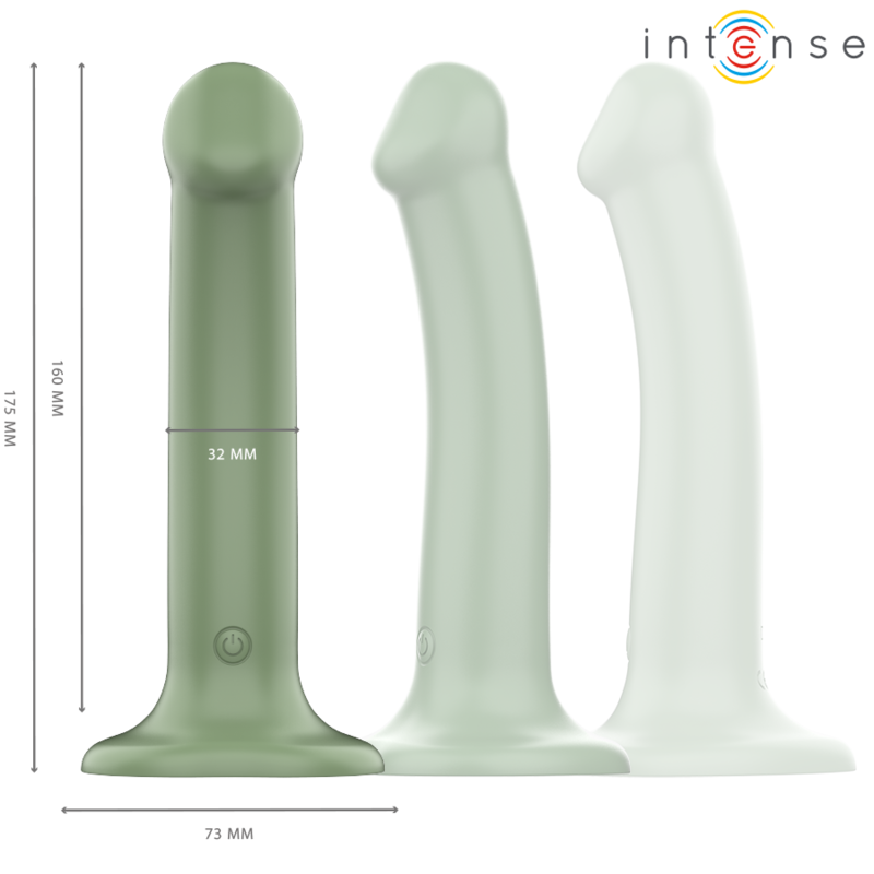 INTENS - BECCA VIBRATOR MED SUGEKOPP 10 VIBRASJONER GRØNN FJERNKONTROLL