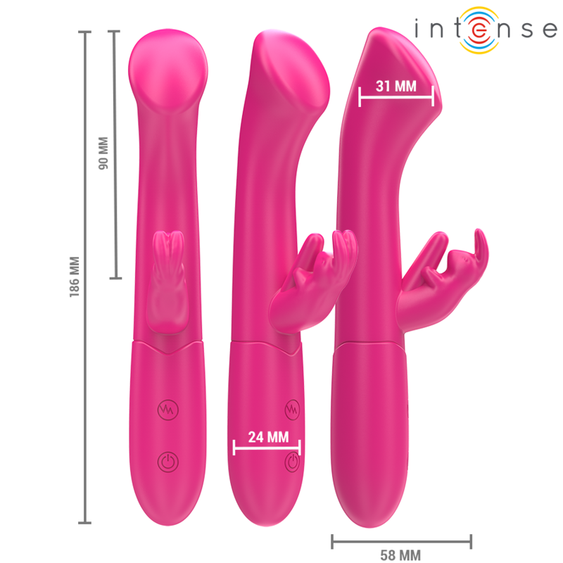 INTENSE - JULIETA KANINVIBRATOR 18,6 CM 10 VIBRASJONER ROSA
