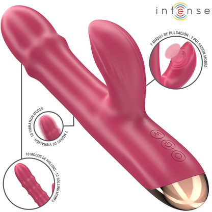 INTENSE - CHLOE MULTIFUNKSJONSVIBRATOR 3-I-1 RØD