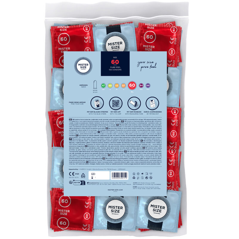 MISTER SIZE - KONDOMSTØRRELSE XL 60 MM (100 ENHETER)