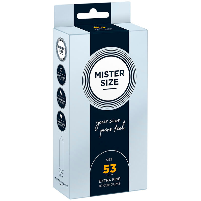 MISTER SIZE - KONDOMSTØRRELSE M 53 MM (10 ENHETER)