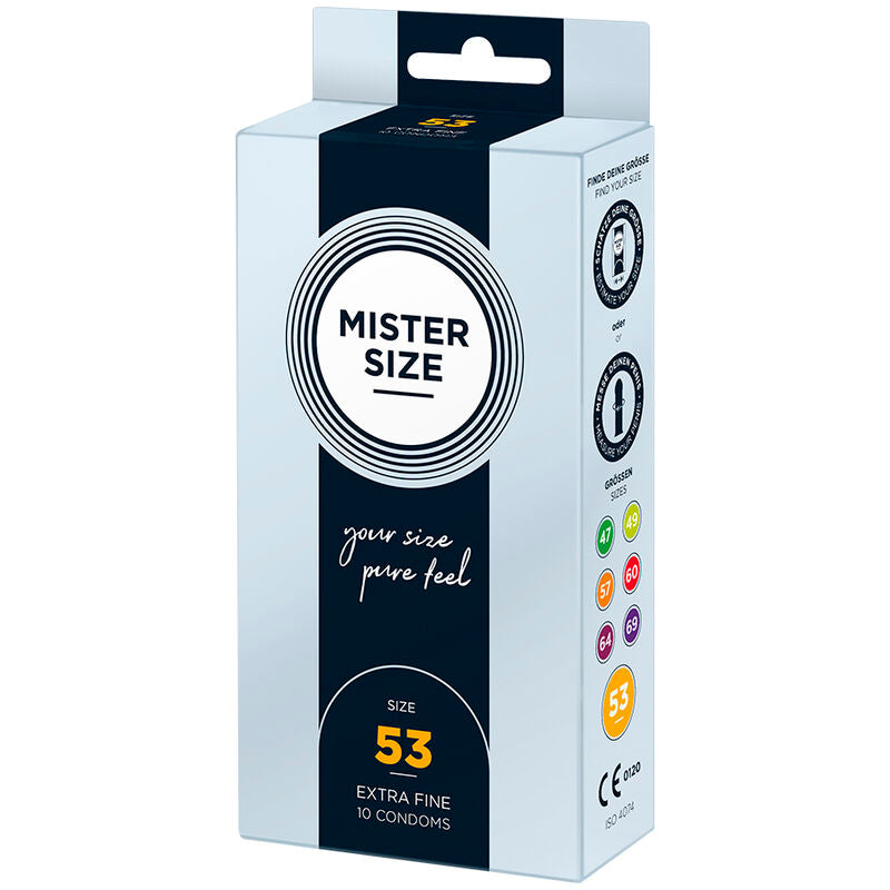MISTER SIZE - KONDOMSTØRRELSE M 53 MM (10 ENHETER)