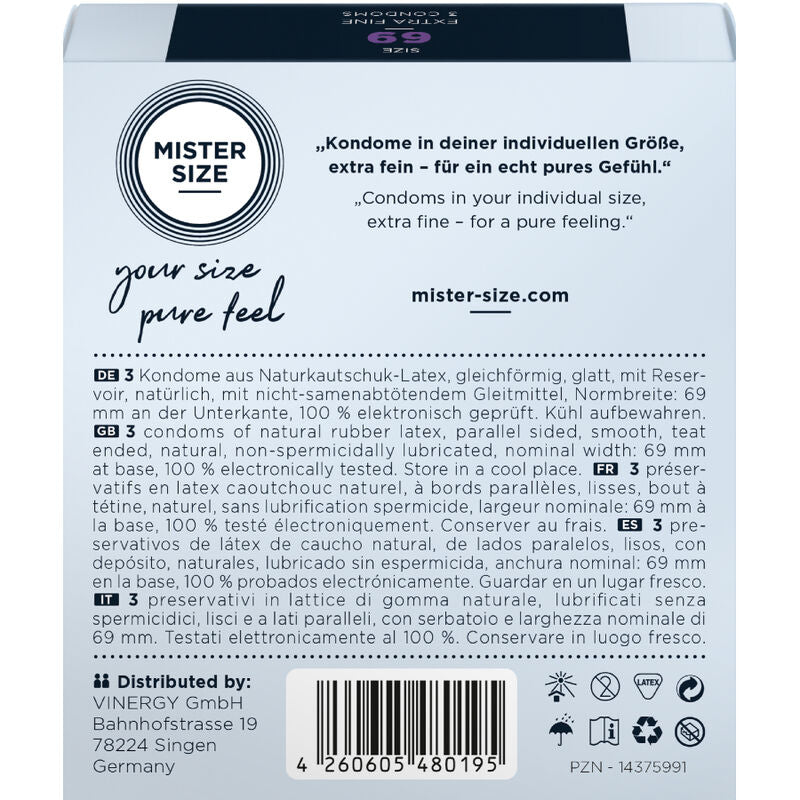 MISTER SIZE - KONDOMSTØRRELSE XXXL 69 MM (3 ENHETER)