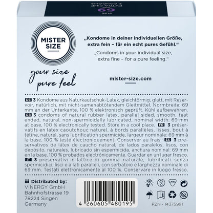 MISTER SIZE - KONDOMSTØRRELSE XXXL 69 MM (3 ENHETER)