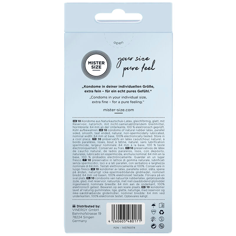 MISTER SIZE - KONDOMSTØRRELSE XXL 64 MM (10 ENHETER)