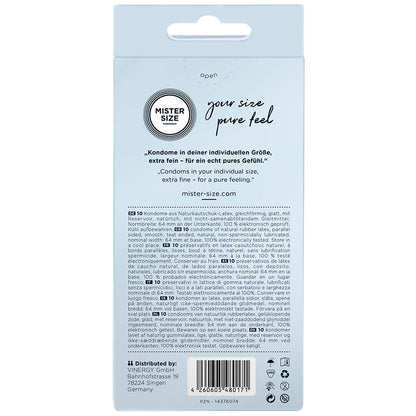 MISTER SIZE - KONDOMSTØRRELSE XXL 64 MM (10 ENHETER)