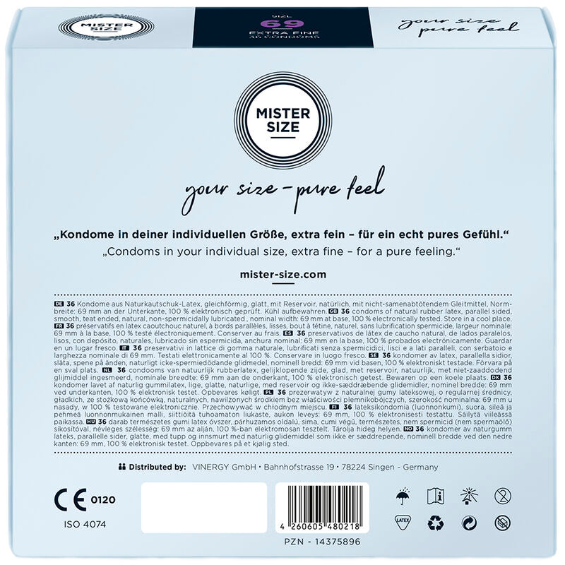 MISTER SIZE - KONDOMSTØRRELSE XXXL 69 MM (36 ENHETER)
