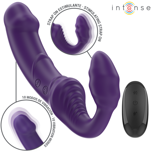 INTENSE - JILL DOBBELVIBRATOR 20 CM LILLA FJERNKONTROLL