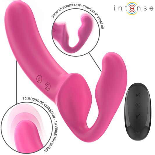 INTENSE - AMY DOBBELVIBRATOR 20 CM ROSA FJERNKONTROLL