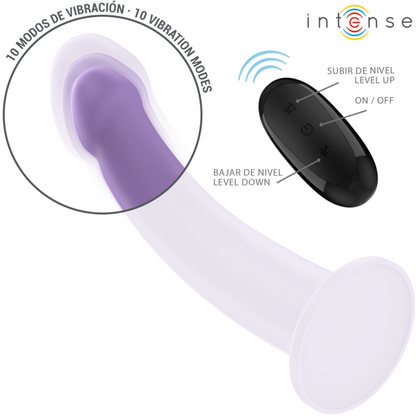 INTENS - EDDIE VIBRATOR 17,5 CM 10 VIBRASJONER LILLA FJERNKONTROLL