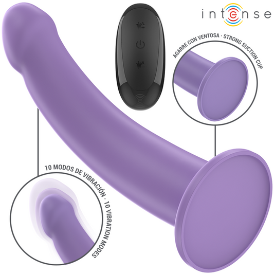 INTENS - EDDIE VIBRATOR 17,5 CM 10 VIBRASJONER LILLA FJERNKONTROLL