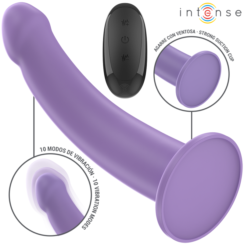 INTENS - EDDIE VIBRATOR 17,5 CM 10 VIBRASJONER LILLA FJERNKONTROLL