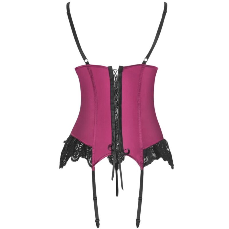LIVCO CORSETTI FASHION - AGRAFENA CF 90436 KORSETT + THONG BURGUNDY L/XL