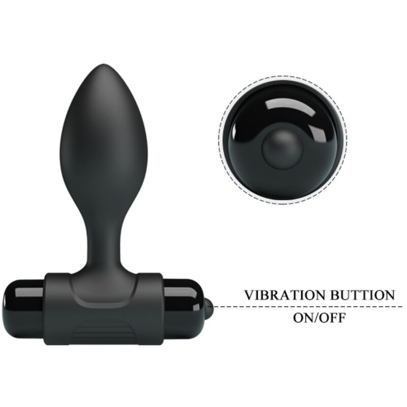PRETTY LOVE - VIBRA BUTT 10 VIBRATIONS ANAL PLUG BLACK