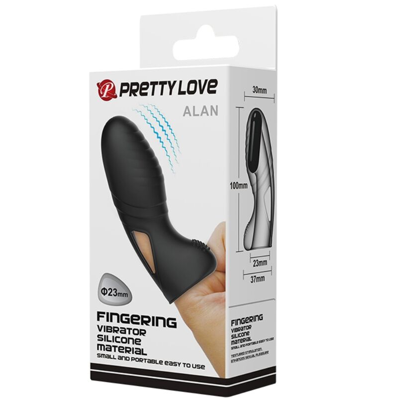 PRETTY LOVE - ALAN SILIKON FINGERVIBRATOR SVART