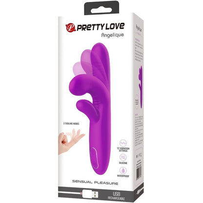 PRETTY LOVE - ANGELIQUE MULTIFUNKSJONSVIBRATOR + KLITORISSTIMULATOR LILLA