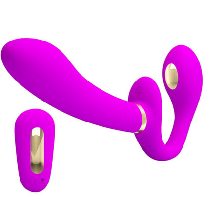 PRETTY LOVE - THUNDERBIRD DOBBEL STRAP-ON VIBRATOR FJERNKONTROLL LILLA