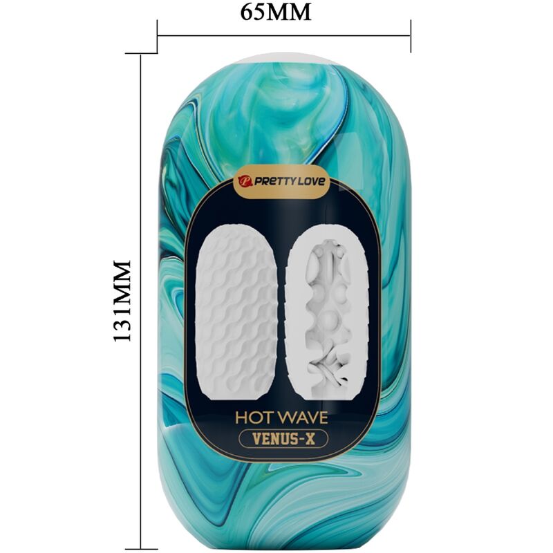 PRETTY LOVE - HOT WAVE SILIKON MANNLIG MAsturbator HVIT