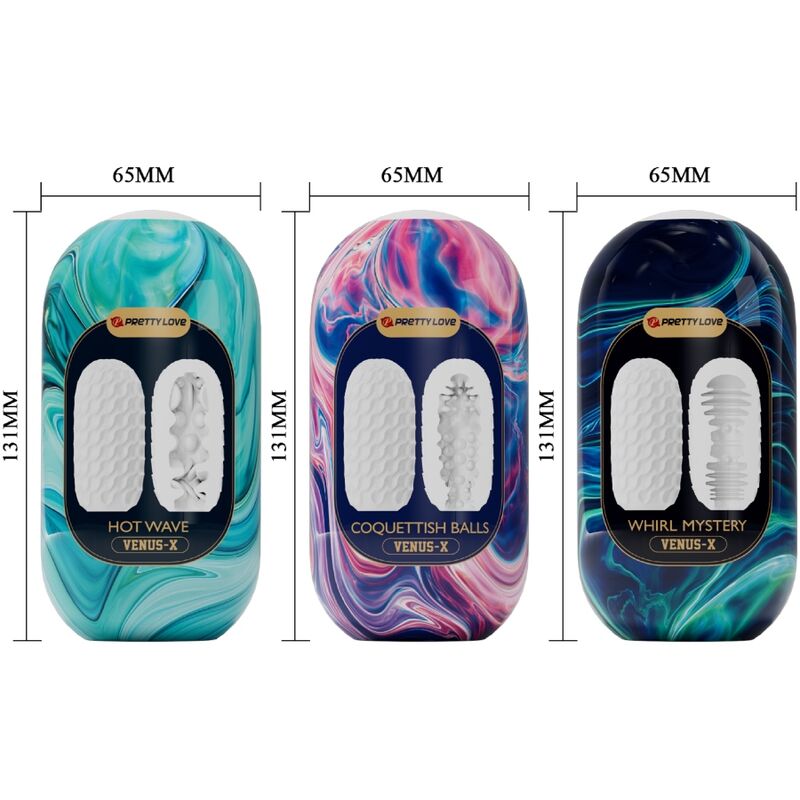 PRETTY LOVE - VENUS X 15 MANNLIGE ONANIER I SILIKON, HVITE