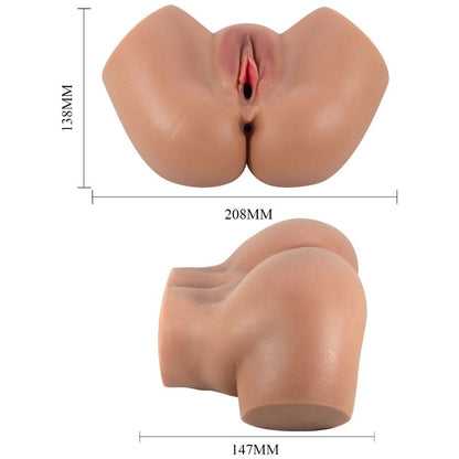 CRAZY BULL - HAILEY VIBRATOR RUMPE MED REALISTISK VAGINA OG ANUS KONTROLL FJERNBEKONTROLL