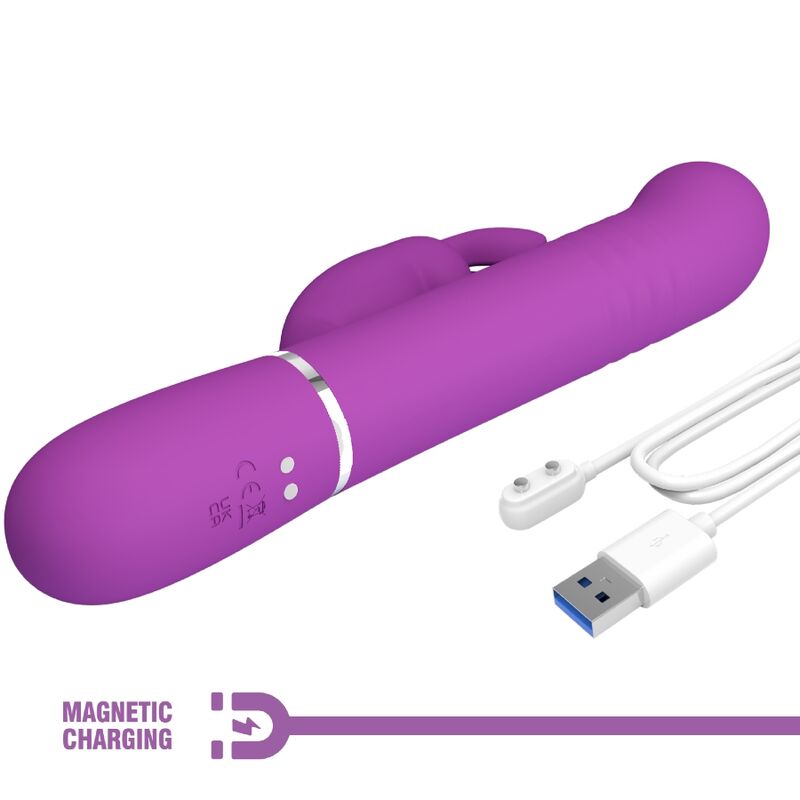 PRETTY LOVE - COALE 4-I-1 MULTIFUNKSJONSKANINVIBRATOR LILLA