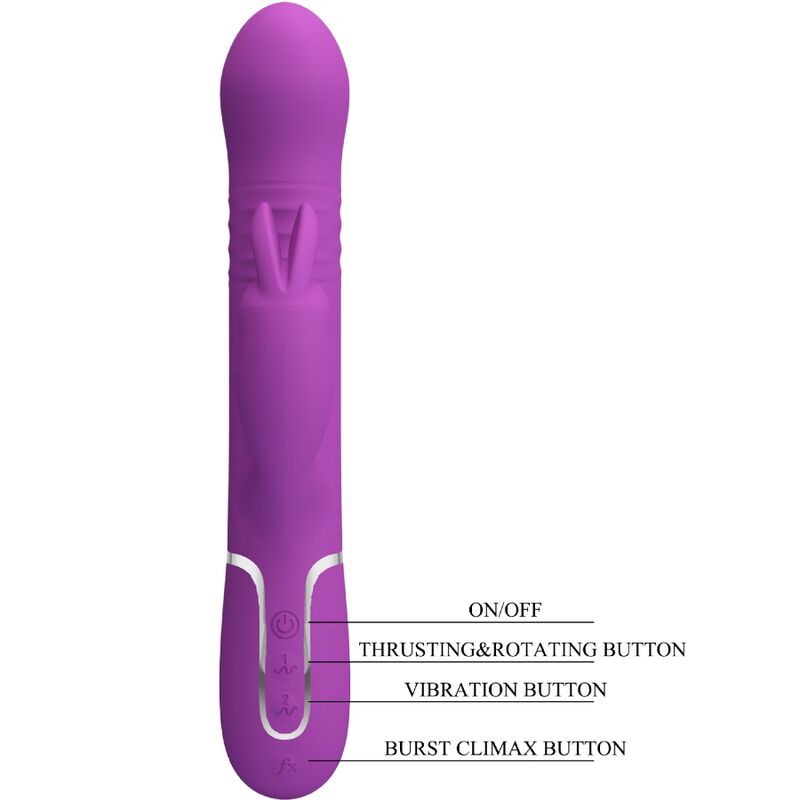 PRETTY LOVE - COALE 4-I-1 MULTIFUNKSJONSKANINVIBRATOR LILLA
