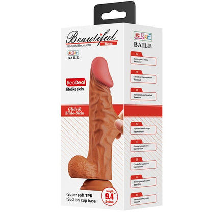 BAILE - BURAQ REALISTISK DILDO 24 CM KJØTT
