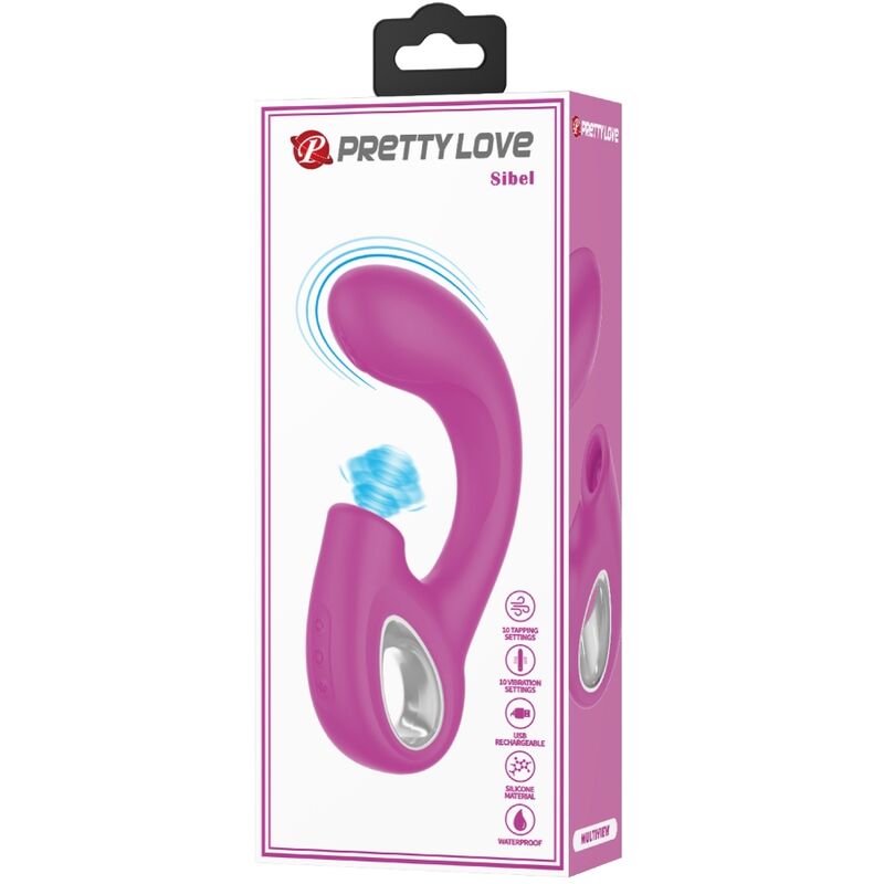 PRETTY LOVE - SIBEL SIBEL G-PUNKTSVIBRATOR + KLITORISSTIMULATOR 10 VIBRASJONER LILLA