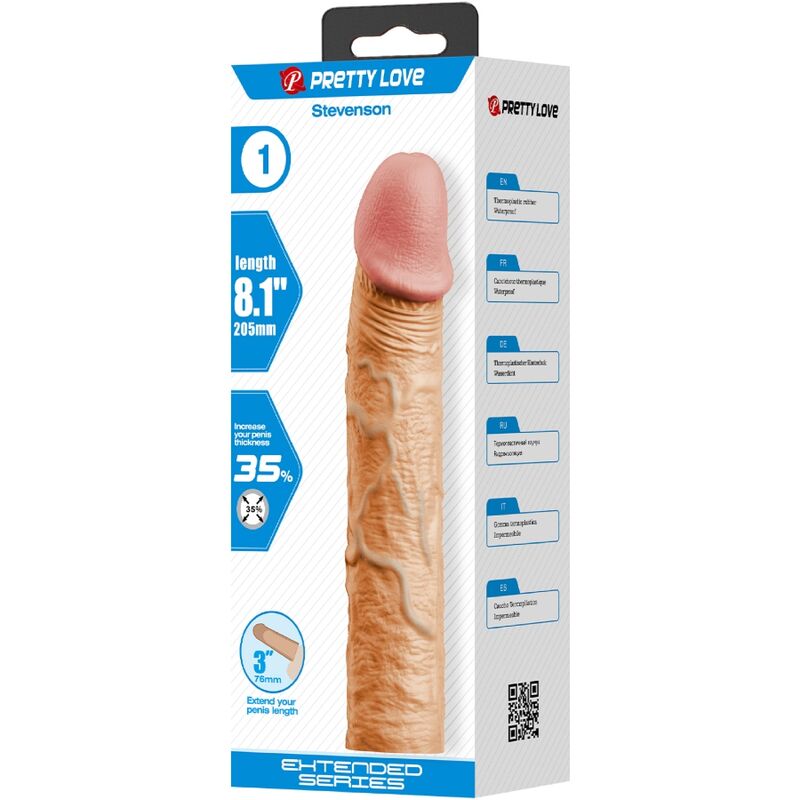 PRETTY LOVE - STEVENSON PENIS SLEEVE WITH 7.6 CM EXTENSION FLESH
