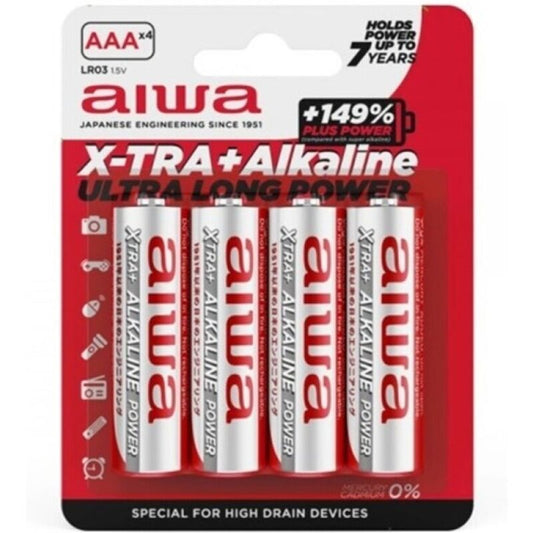 AIWA - X-TRA ALKALISKE AAA ALKALISKE BATTERIER LR03 BLISTER*4