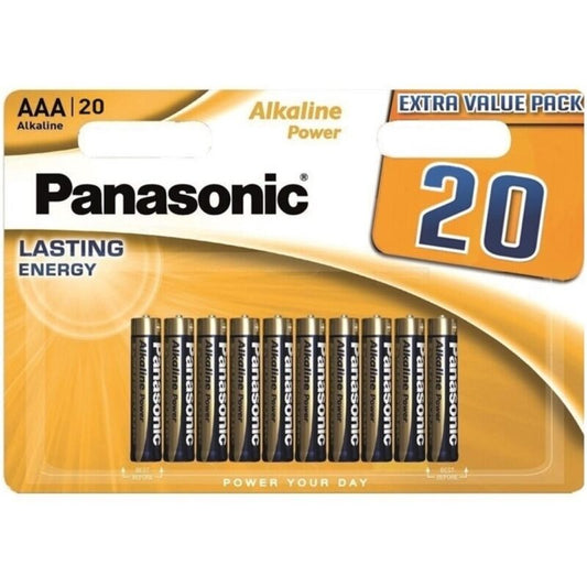 PANASONIC - ALKALISKE AAA-BATTERIER I BRONSE LR03, BLISTERPAKNING*20