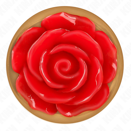 KINK - ROSA GULL ANALPLUGG MED RØD ROSE M