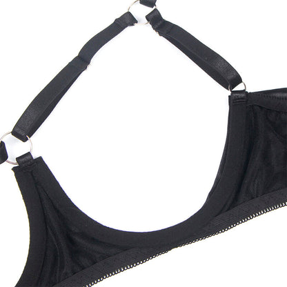 SUBBLIME - 955205 BRA SET WITH ADJUSTABLE BLACK BOW L/XL