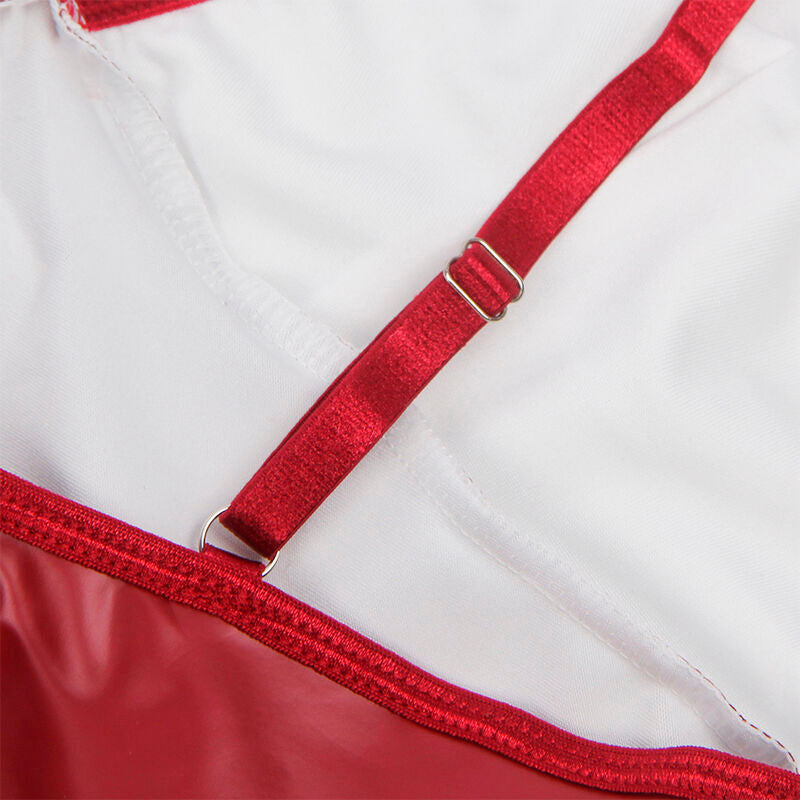 SUBBLIME - 955397 KJOLE MED BURGUNDØR SKINNSTROPPER S/M