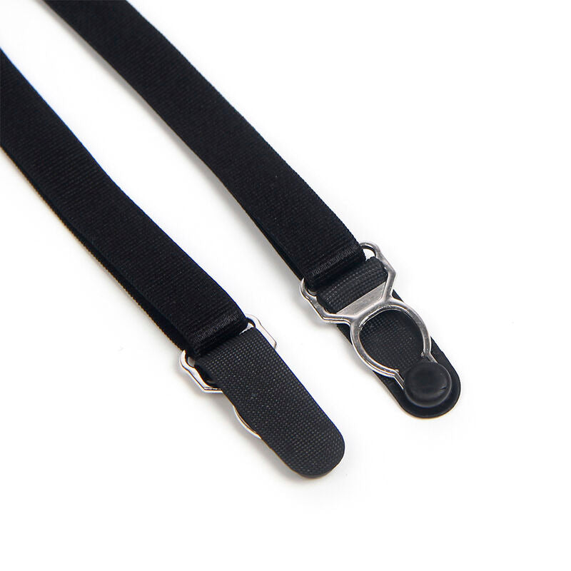 SUBBLIME - 955502 LACE BODYSUIT WITH BOWS AND GARTERS BLACK L/XL