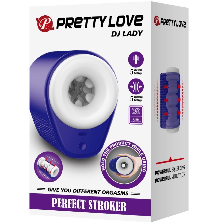 PRETTY LOVE - DJ LADY MANNLIG MATURBATOR MED VIBRASJON 5 INNSTILLINGER LILLA