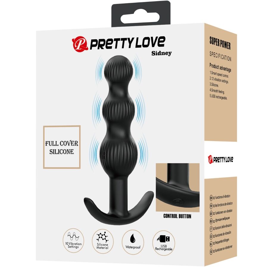PRETTY LOVE - SIDNEY ANALVIBRATOR 10 VIBRASJONER SVART