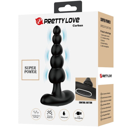 PRETTY LOVE - CORBAN ANALVIBRATOR 10 VIBRASJONER SVART