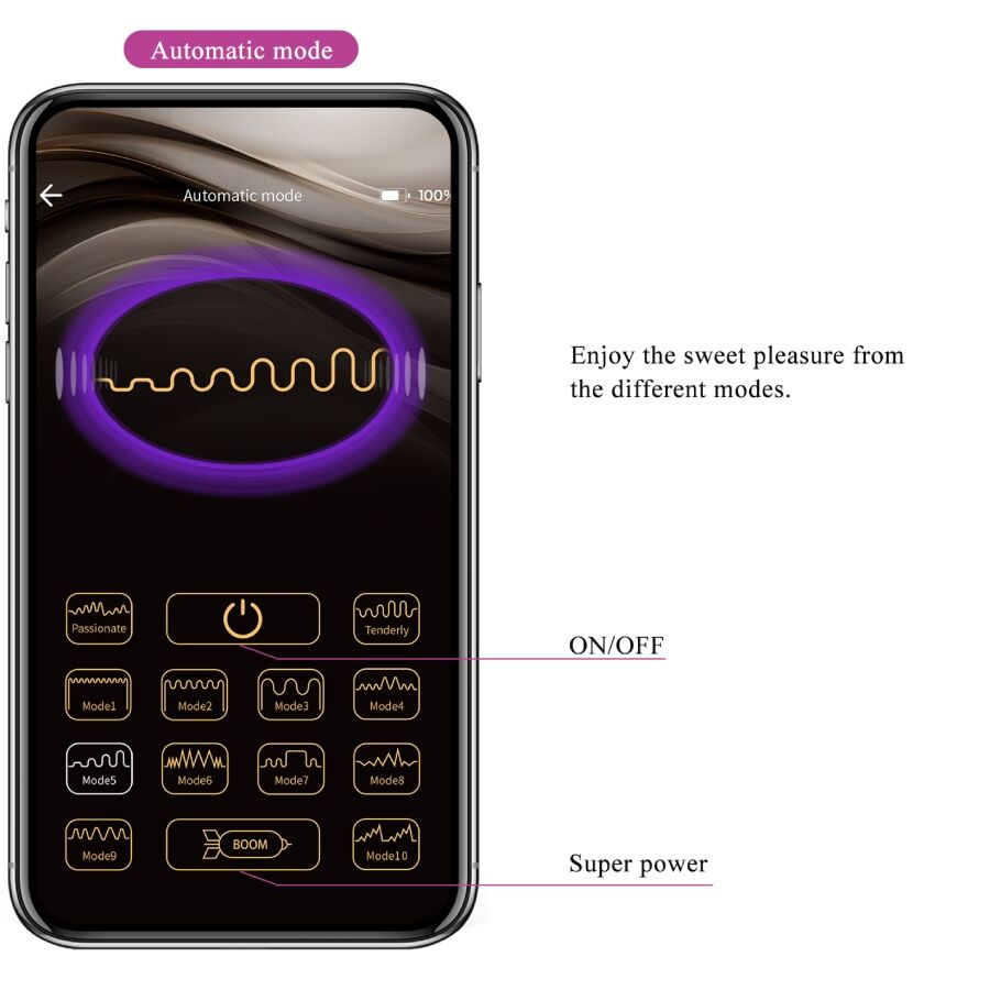 PRETTY LOVE - LEVIATHAN APP CONTROLLED VIBRATOR PURPLE