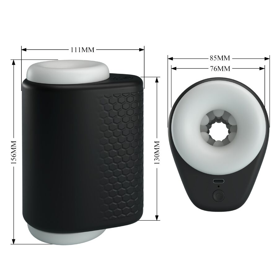 PRETTY LOVE - DJ GIRL MANNLIG MATURBATOR MED VIBRASJON 5 INNSTILLINGER SVART